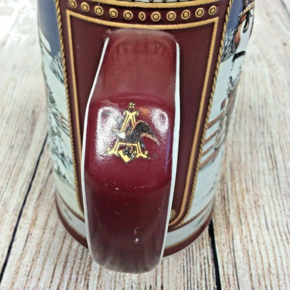 Vintage 1989 Budweiser Holiday Beer Stein Mug‎ Clydesdale Collectors Series